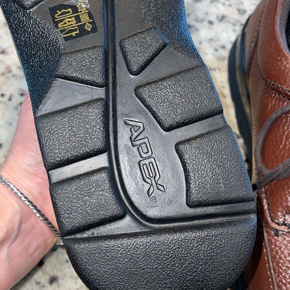 Apex Mens Ariya Moc Toe Dress Oxford Shoes Brown Size 12.5 NWOT‎